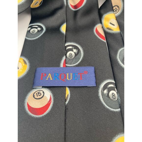 New Parquet 100% Polyester Billards Pool Balls Tie 57.5"L x4"W - Picture 7 of 8
